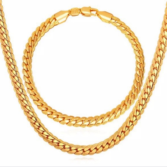 Accessories New 18k Gold Necklace Bracelet Set Poshmark